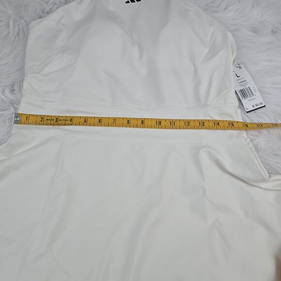 Adidas Tennis Y-Back Dress Womens Large 2 Piece With Shorts White New With Tags - Picture 9 of 16